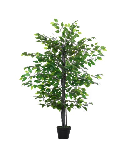  Albero Baniano Artificiale, Pianta Finta Decorativa Interno ed Esterno Alta 145cm, Verde