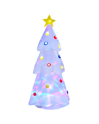  Albero di Natale Bianco Gonfiabile 245cm Gigante e Impermeabile con Luci a LED, Decorazione Natalizia per Esterni
