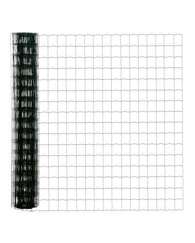 Steel and PVC Fencing Mesh for Outdoor Spaces, 25m Roll and 1.7m Height, Green