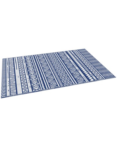  Tappeto per Esterno 182x274 cm Pieghevole e Reversibile, in Polipropilene Blu e Bianco