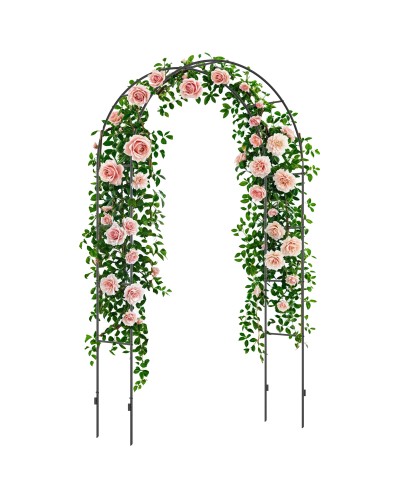 Metal Garden Arbor for Climbing Plants, 140x40x240cm, Black