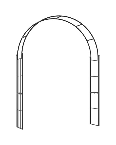 Garden Arch for Climbing Plants and Decorations, Black Metal, 157x40x223cm