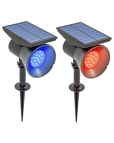 RGB Solar Garden Light Set with 2 Lighting Modes, PP & PC, 10.6x15x38 cm, Black