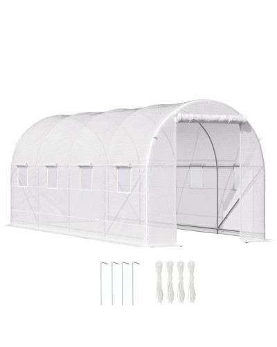 5x2x2m Tunnel Greenhouse with Steel Frame and White Polyethylene Cover