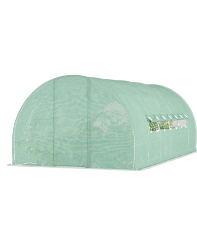 Tunnel Greenhouse for Vegetable Garden with Door and 8 Windows, PE and Galvanized Metal Garden Greenhouse, for Plant Cultivation, 600x300x20