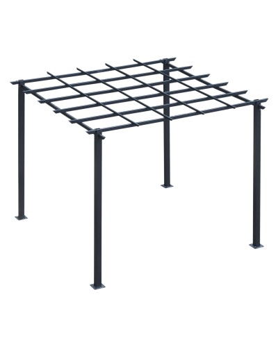 3x3m Black Metal Garden Pergola Gazebo - Decorate with Climbing Plants
