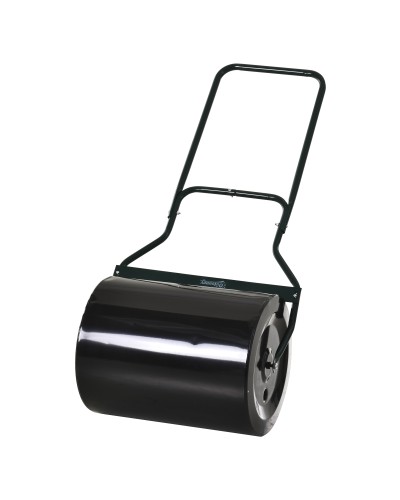  Rullo da Giardino in Metallo Impermeabile Nero, Serbatoio Fino 60 Litri (Acqua o Sabbia), 57x40x123cm