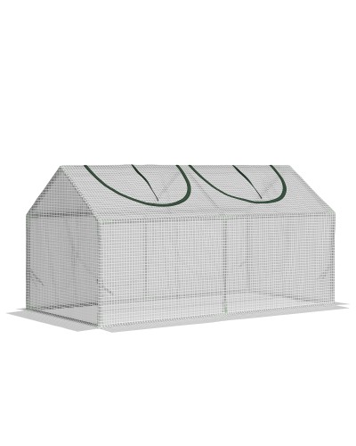 Mini Walk-in Greenhouse with PE Cover, Garden Greenhouse for Vegetables with Stakes and Extended Edges for Plants and Flowers, 120x60x60cm, B
