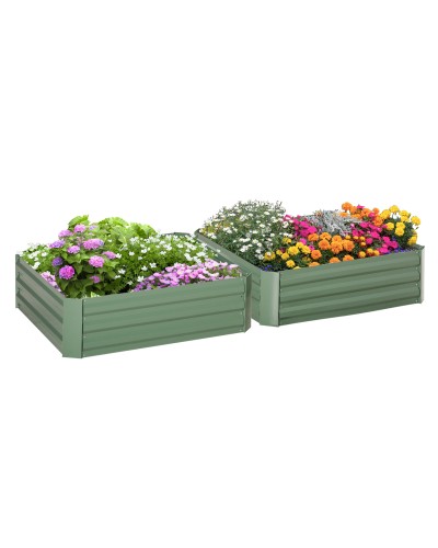 Galvanized Steel Raised Garden Bed 2-Pack, 100x100x30cm
