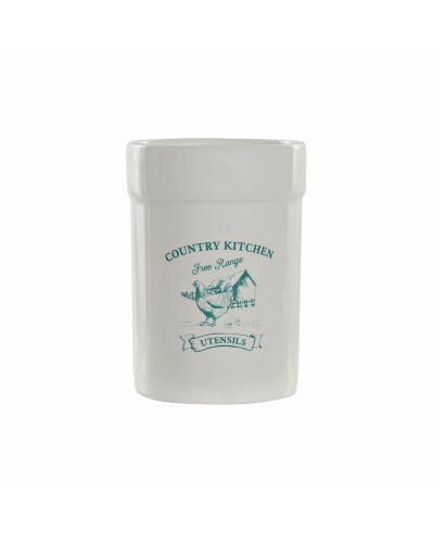 Pot voor Keukengerei DKD Home Decor Wit Groen Dolomite 12,5 x 12,5 x 17,5 cm (12 Stuks) (1 Stuks)