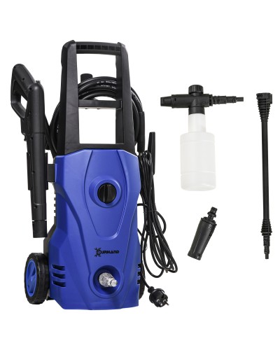  Idropulitrice ad Alta Pressione 1600W con Ugello Regolabile e Kit Pulizia, 35x28x65 cm, Blu e Nero