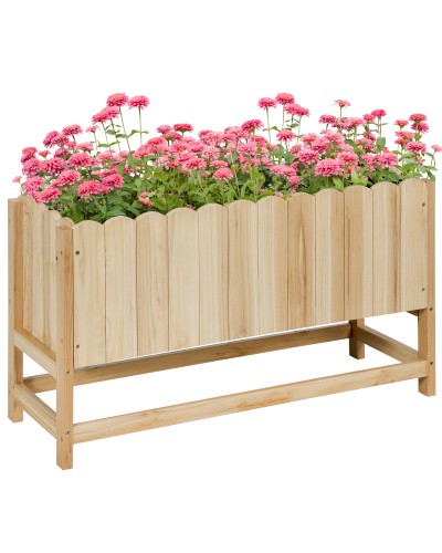  Fioriera da Esterno Verticale in Legno con Foro di Drenaggio e Rivestimento Interno, 86x30x50 cm