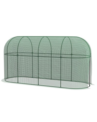 3x1x1.5m Mesh Plant Greenhouse with Hinged Door & Ground Pegs, Green