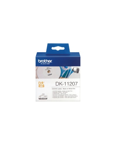 Etiketter till Skrivare Brother DK-11207 CD/DVD ø 58 mm Svart/Vit