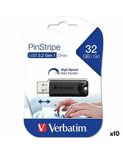 Verbatim Pinstripe 32GB USB 2.0 Schwarz - Tragbarer USB-Stick
