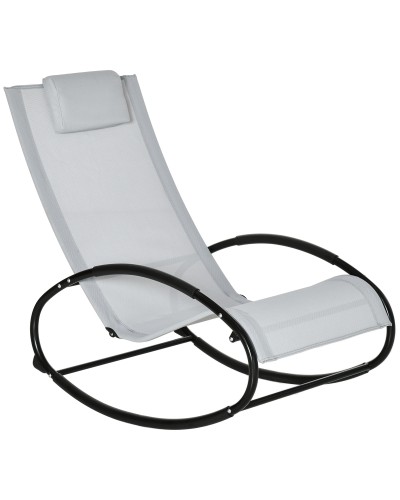 Zero Gravity Garden Rocking Chair, Ergonomic Recliner with Cushion and Breathable Fabric for Indoor and Outdoor