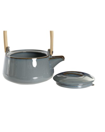 DKD Home Decor Teekanne aus grauem Porzellan 1 L (21 x 17 x 10 cm)

