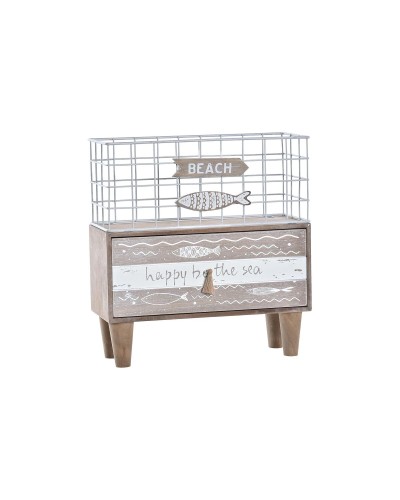 Mortier DKD Poisson | Métal et Bois | 26,5 x 10,5 x 28,5 cm | Décoration pour la Cuisine
