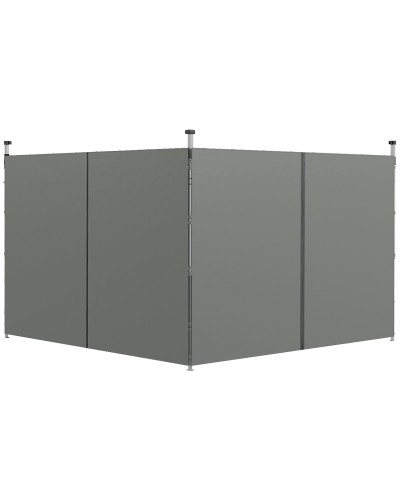  Set 2 Pareti Gazebo 3x3 e 3x6 m in Tessuto Oxford con Porte a Cerniera, 295x195 cm, Grigio Scuro