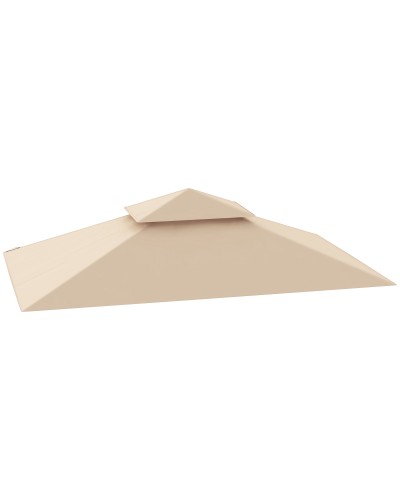 Barbecue Gazebo Canopy Replacement 1.52x2.44 m 2-Tier Polyester 160gsm Beige