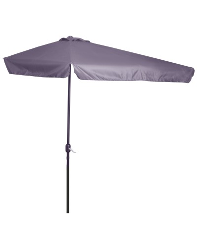 2.  5x2.3m Wall Mounted Half Parasol, Crank Opening, Metal and Polyester, Grey