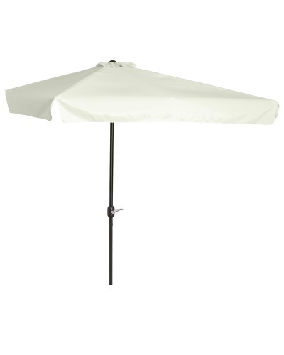  Ombrellone Semicircolare per Parete da Terrazza e Giardino con Manovella, 2.5x2.3m, Crema