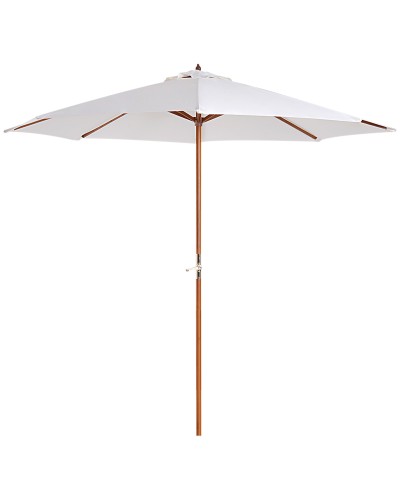  Ombrellone da Giardino 2.7x2.5 m con Palo Centrale in Legno, Impermeabile e anti UV, Beige