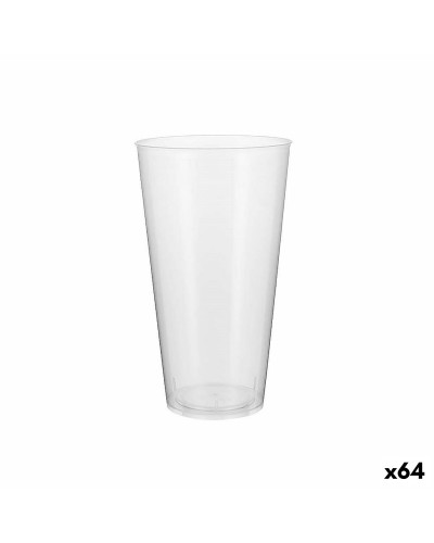 Sarja kierrätettäviä mukeja Algon Muovinen Läpinäkyvä 4 Kappaletta 450 ml (64 osaa)