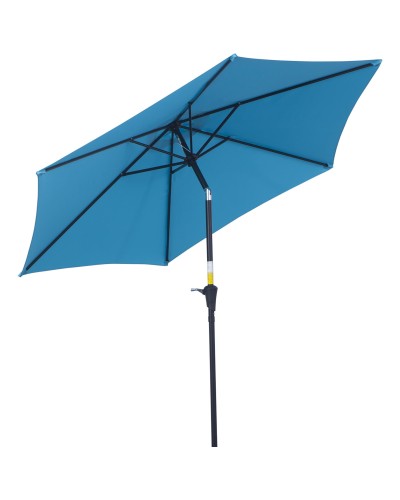 Garden Umbrella Ø2.6x2.4 m with Crank and Tilt, Aluminum and Polyester, Blue