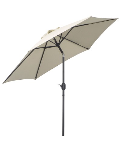 Garden Umbrella 2.6x2.4 m with Crank and Tilt, Aluminum and Beige & Black Polyester