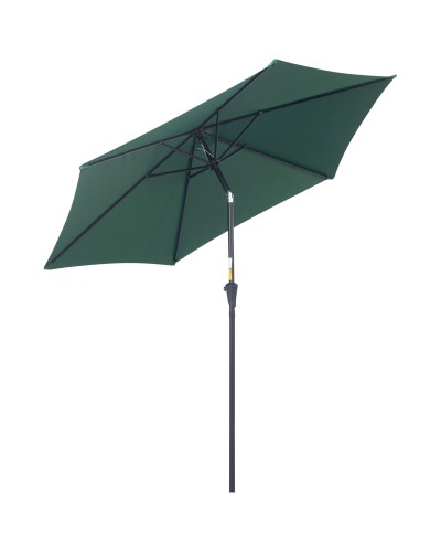 Garden Umbrella 2.6x2.4 m with Tilting Head, Aluminum and Polyester, Dark Green and Black