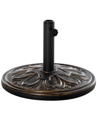  Base per Ombrellone Rotonda Ø48x34 cm in Plastica da 13kg per Pali da Ø35/38/48 mm, Bronzo