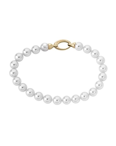 Majorica Bracelet Femme Perles Blanches 10mm Argent 925 Élégant

