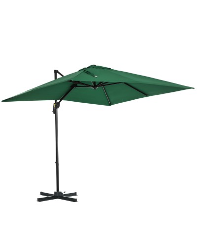 2.  5x2.5m Crank Garden Umbrella with 360° Rotation and Adjustable Tilt, Green