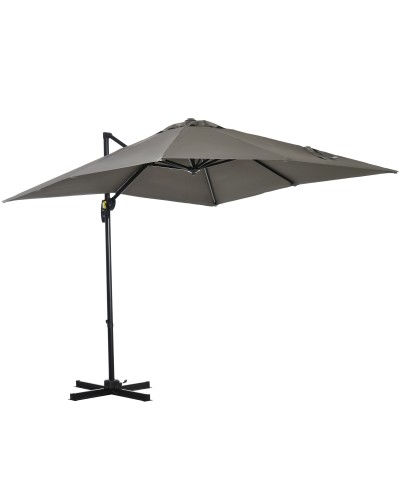 2.  5x2.5m Crank Garden Umbrella with 360° Rotation and Adjustable Canopy, Light Grey