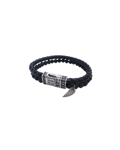 AN Jewels Men's Black Stainless Steel Bracelet - Elegant & Durable
