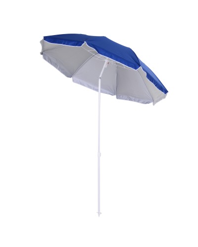 Tiltable Beach Umbrella with Reflective Lining, Steel and Polyester, Ø1.7x2.05 m, Blue