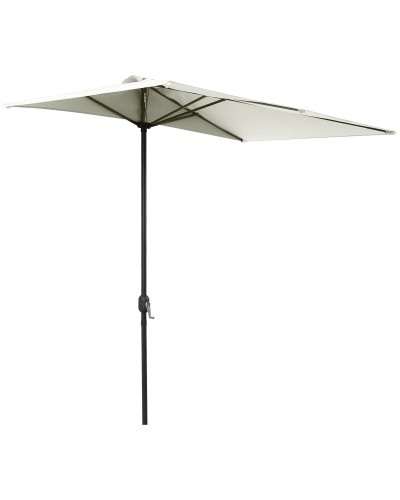 Space-Saving Half-Moon Wall Mounted Parasol with Crank, Beige