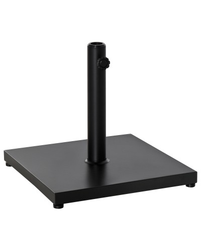  Base per Ombrellone Quadrata da 18kg per Pali da Ø3/3.5/3.8 cm, 45x45x39 cm, Nero