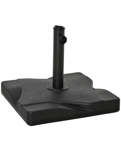  Base per Ombrellone in Plastica da 20kg per Pali da 32-38-48mm, 41.5x41.5x35cm