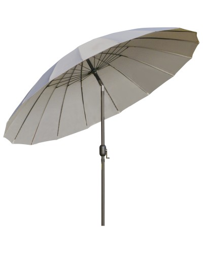  Ombrellone da Giardino e Terrazza 2.5x2.5 m a Manovella con 18 Stecche e Inclinabile, Grigio