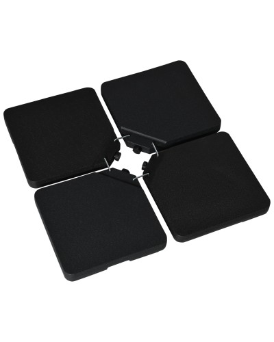  Base per Ombrellone da 4 Pezzi Riempibili con Acqua o Sabbia e Ganci di Connessione, Nero