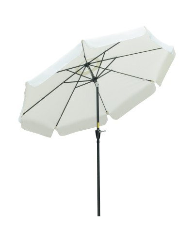  Ombrellone da Giardino e Terrazza Ø2.7x2.5 m Rotondo con Testa Inclinabile e Resistente ai Raggi UV 50+, Beige