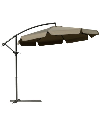 Cantilever Garden Umbrella with Crank, Metal and Polyester, Ø2.7x2.7 m, Coffee