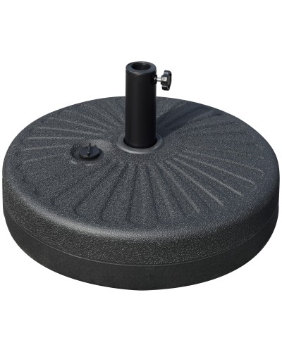  Base per Ombrellone da Giardino con Palo Centrale Φ3.8cm e 4.8cm, HDPE Nero