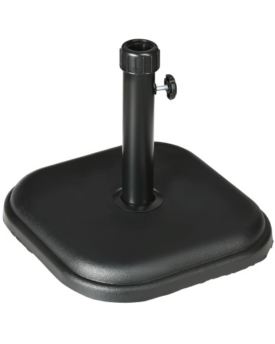  Base per Ombrellone da Giardino in Plastica e Cemento da 11kg, 36x36x31cm, Nero
