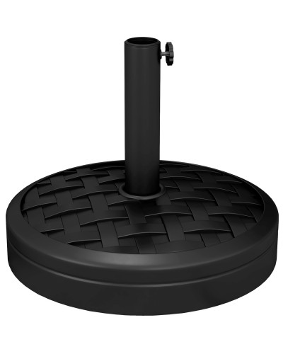  Outusnny Base per Ombrellone da 18 kg con Manovella Girevole, in Acciaio, HDPE e Cemento, Ø45x36 cm, Nero