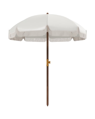 Space-Saving Beach Umbrella with UV40+ Protection and Carry Bag, Light Grey