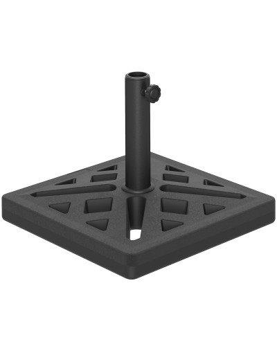 15kg Square Umbrella Base for Max. 2.2m Umbrellas and 32/38/48mm Poles, Black