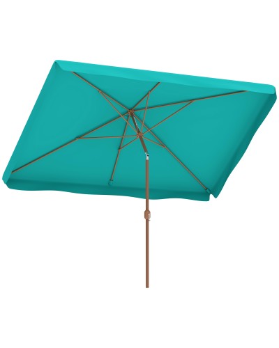  Ombrellone da Giardino 2x3 m con Apertura a Manovella, Inclinabile e Anti UV 50+, Turchese
